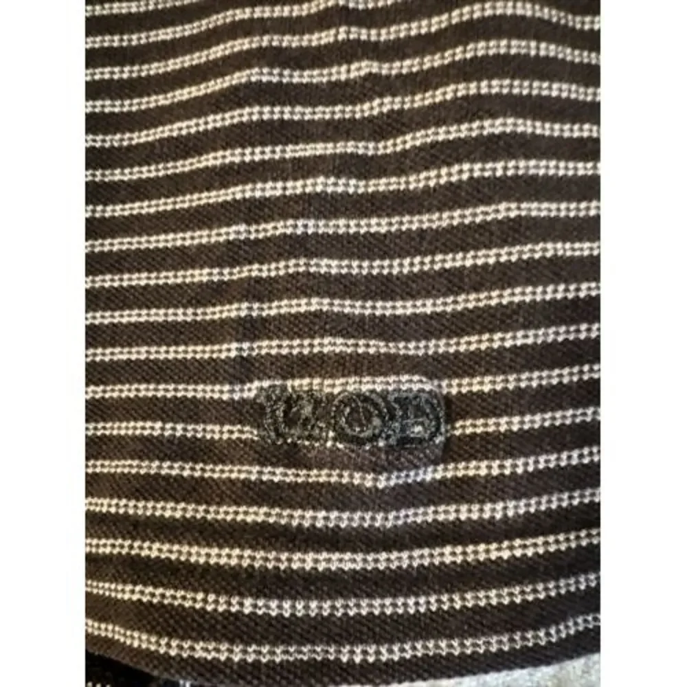 Izod Luxury Sport Polo‎ Mens L Short Sleeve Black & White Stripe - Pre Owned